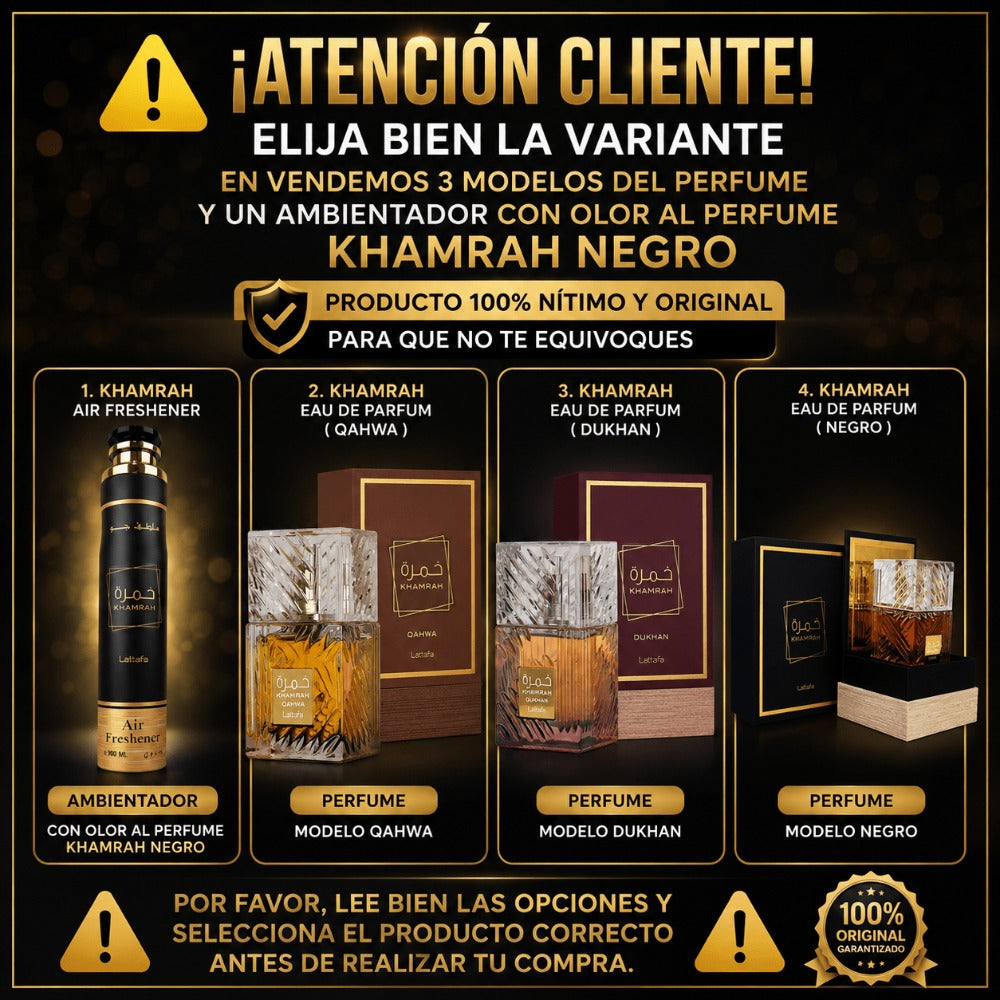 Lattafa Khamrah Perfume Unisex 100ml Eau de Parfum Original Fragancia Gourmand Notas Bergamota Canela Dátiles Vainilla