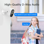 2 piezas Cámara de seguridad exterior LaxiHub, resolución 1296P, cámara CCTV con batería de 5200mAh para seguridad del hogar, almacenamiento en la nube/SD (hasta 256G), detección de movimiento con IA, foco, visión nocturna en color, audio bidireccional, d