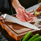 Juego de Cuchillos, 15 Piezas de Acero Inoxidable de Alto Carbono Premium, Juego de Cuchillos de Cocina Afilados con Bloque de Madera, Mango Ergonómico, Cuchillos para Carne, Cuchillo Santoku, Cuchillo de Chef