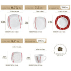 Juego de vajilla de porcelana de 18/30 piezas, servicio combinado, tazas, platillos, platos de postre, platos planos para sopa y platos llanos, servicio de café
