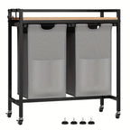 Cesto de lavandería con compartimentos, recolector de ropa sucia con estructura de metal, cesto para ropa sucia, bolsa de lavandería de tela Oxford desmontable, clasificador de ropa, contenedor de lavandería, para baño, dormitorio, cestos de lavandería