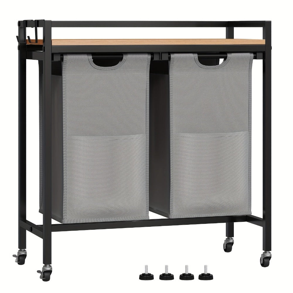 Cesto de lavandería con compartimentos, recolector de ropa sucia con estructura de metal, cesto para ropa sucia, bolsa de lavandería de tela Oxford desmontable, clasificador de ropa, contenedor de lavandería, para baño, dormitorio, cestos de lavandería
