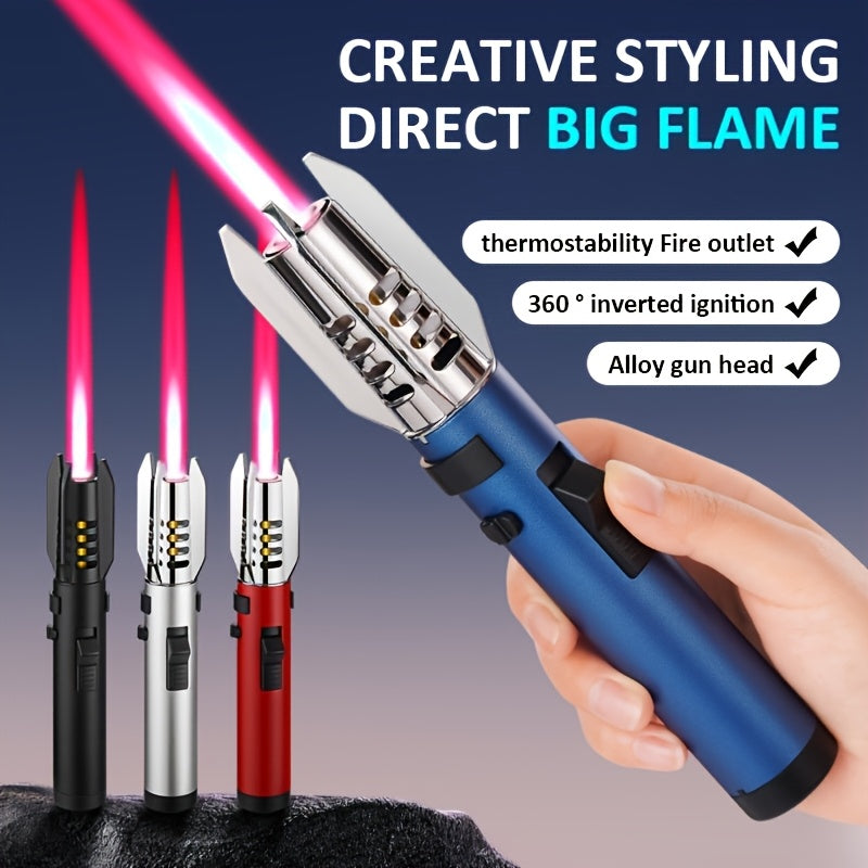 Encendedores recargables | Encendedor de Camping (Sin Butano), Encendedor Soplete, Llama Recta Fuego Brillante Recargable a Prueba de Viento