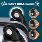 Monzana Maleta rígida Baseline L color Negro equipaje de viaje 62 L peso 2,8 Kg con ruedas 360° trolley 2 asas valija