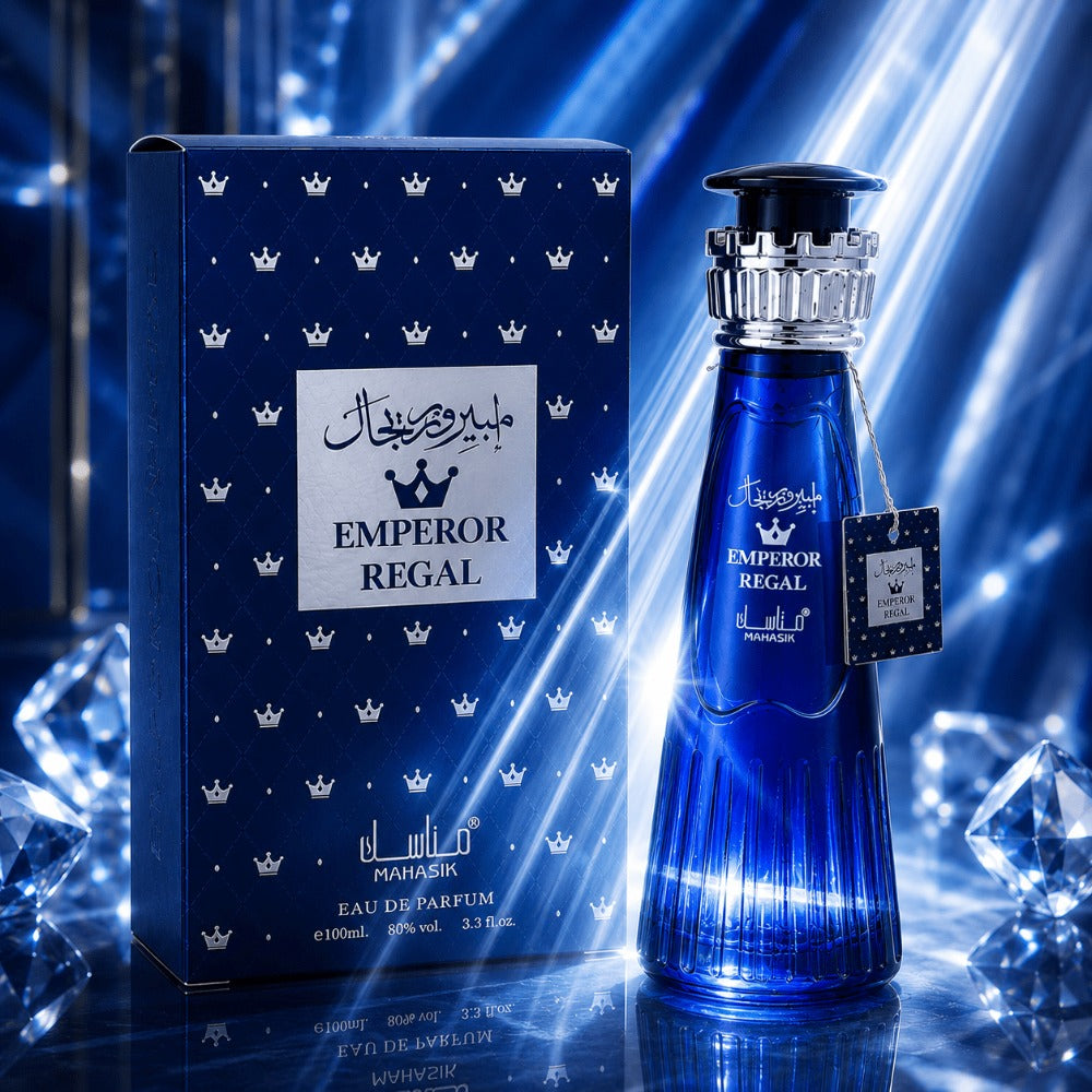 Perfume Árabe Emperor Regal 100ml Eau de Parfum para Hombre | Fragancia Premium de Larga Duración con Notas Frutales, Amaderadas y Almizcladas | Aroma Elegante, Sofisticado y Exclusivo