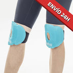 Pack de 2 x Rodillera térmica - bolsa gel frío para lesiones. Hielo para lesiones reutilizable (rodillera ligamento y menisco) con banda ajustable. Rodillera frio calor