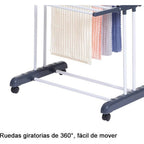 Tendedero de ropa, tendedero de ropa plegable vertical de 4 niveles con ruedas,se puede utilizar en interiores y exteriores.