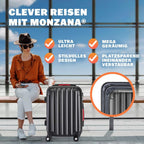 Monzana Maleta rígida Baseline L color Negro equipaje de viaje 62 L peso 2,8 Kg con ruedas 360° trolley 2 asas valija