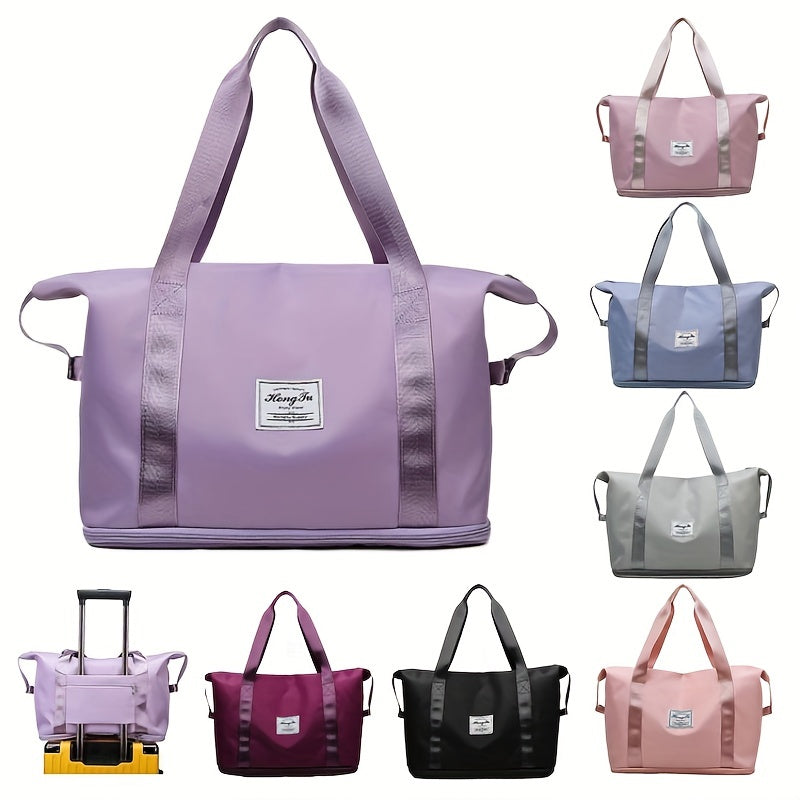 Bolso de mano de gran capacidad, equipaje de fin de semana ligero de nailon, bolsa de viaje portátil para gimnasio y almacenamiento