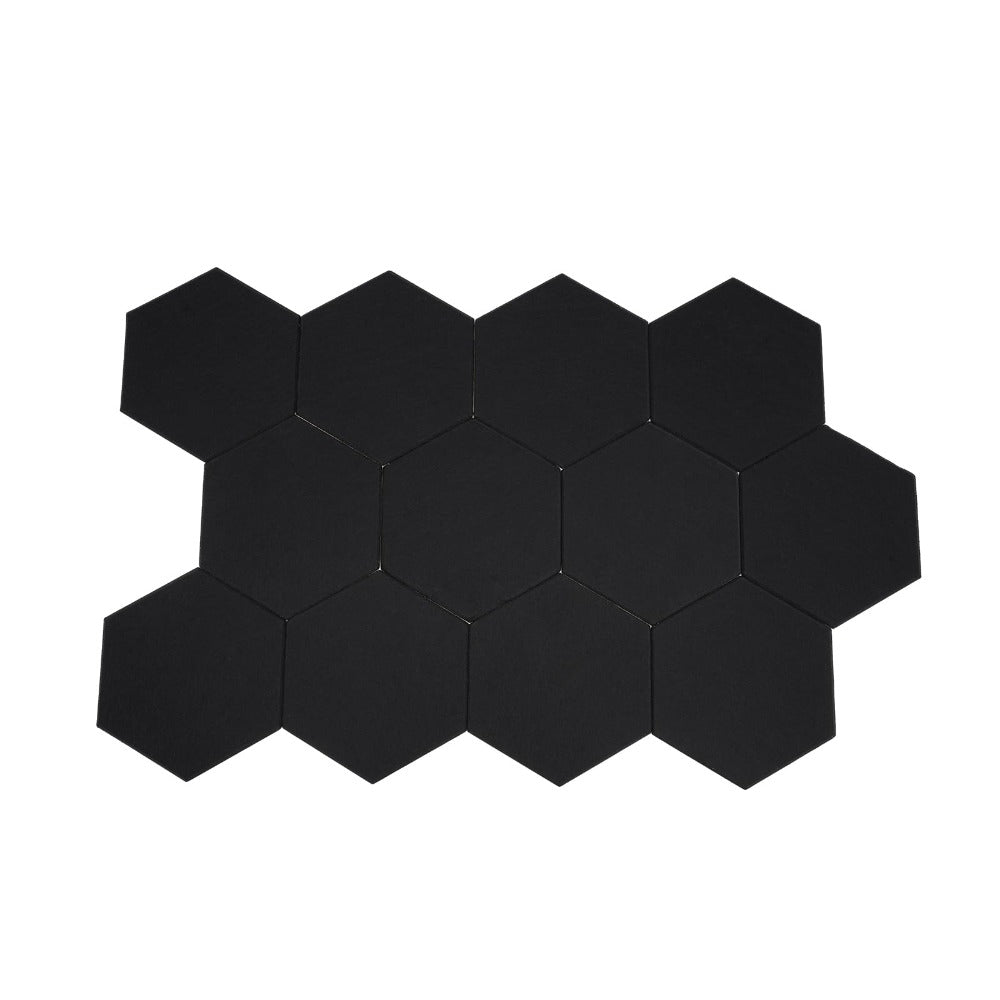 12 Paneles Acústicos Autoadhesivos | Paneles de Pared Insonorizados Hexagonales de Espuma Acústica de 30*35cm Fibra de Poliéster para Estudios de Grabación Negro