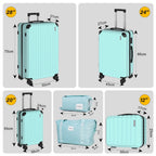 CITYSPORTS PRO Juego de Equipaje de 6 piezas, Juegos de Equipaje con Maletín de Belleza, 1 Bolso de Viaje Expandible y 1 Bolso Cultural, ABS, 4 Ruedas, Cerradura TSA
