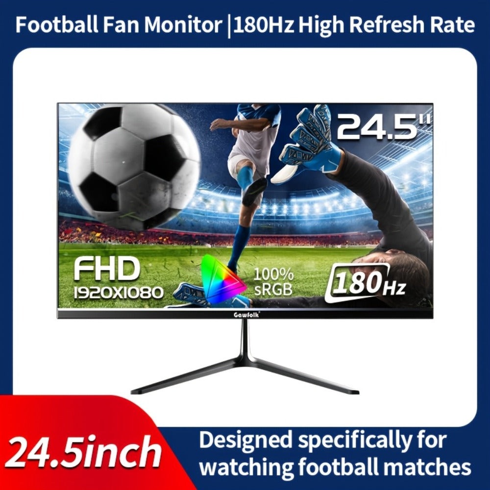 Monitor Gaming Gawfolk de 24.5 pulgadas, Panel Plano, Tasa de Refresco de 200Hz, Full HD 1080P, Pantalla PC, Panel IPS, Diseño sin Bordes, Tecnología Freesync, Soporte Panel VA, Conectividad HDTV y Displayport, Compatible con Montaje en Pared VESA 75X75