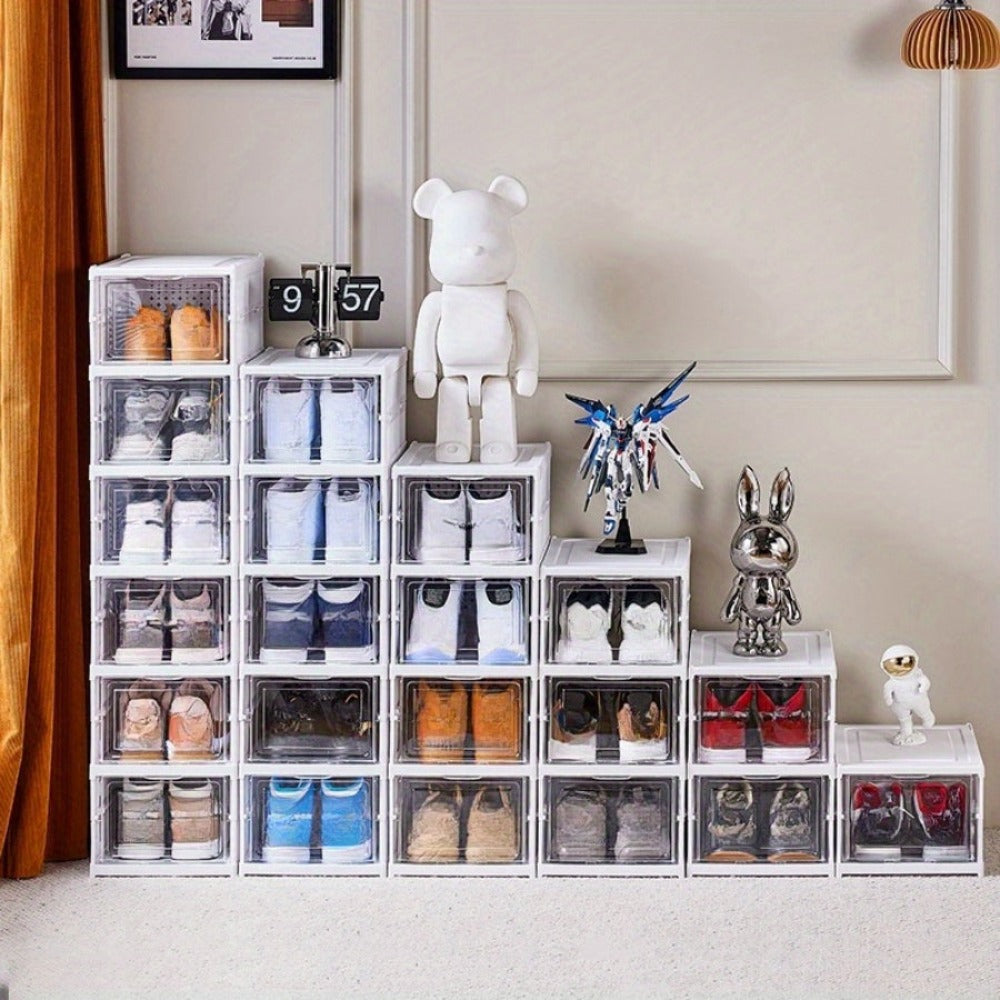 Organizador de Zapatos Apilable [Antipolvo y Plegable] - Gabinete de Almacenamiento Antipolvo de 6/9 Niveles con Puertas - Estante Duradero de Plástico para Botas y Accesorios (Sólo para Cocinar) (solo para cocinar)