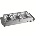 SUPERLEX Servidor Eléctrico de Bufé con Calentador de Comida, que Cuenta con Tres Ollas de 1.5L, un Diseño Espacioso de Acero Inoxidable, una Placa Caliente con Tapas Desmontables, Ajustes de Temperatura Ajustables y un Bandeja de Calentamiento Portátil p