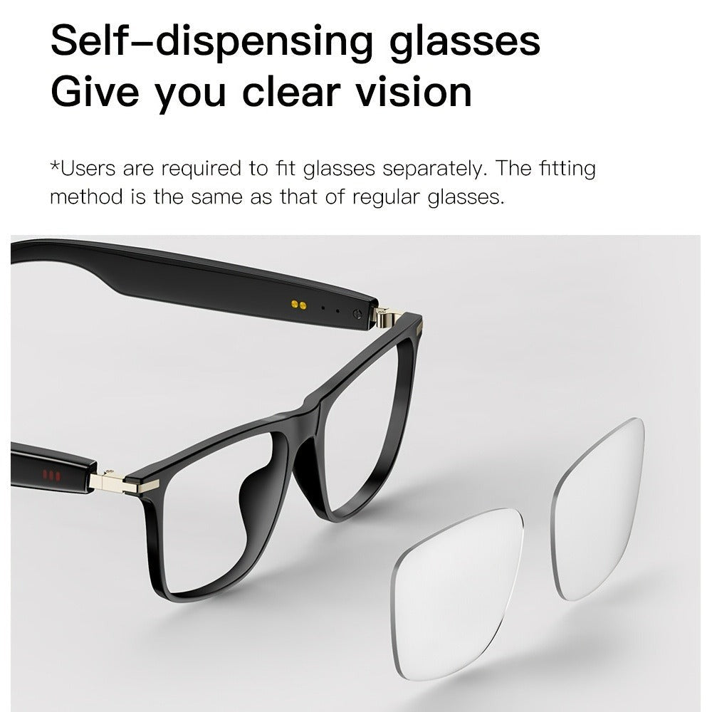 Gafas Inteligentes con IA que brindan traducción en tiempo real en 160 idiomas, sistema Chat GPT, auriculares inalámbricos Hifi, altavoces estéreo duales, control táctil, carga USB Tipo-C, micrófono incorporado, llamadas de voz de alta definición, reprodu