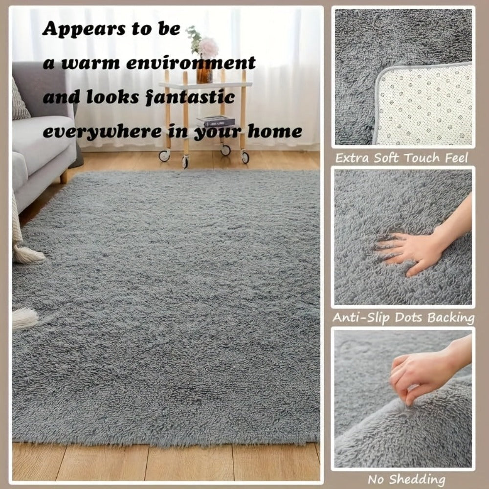 Alfombra para Sala, Alfombra Peluda para Dormitorio, Decoración del Hogar Alfombra Grande, Alfombra Súper Esponjosa y Aterciopelada para Dormitorio, Alfombra Aterciopelada para Decorar Sala de Juegos, Estudio, Alfombra Interior Súper Suave 
