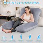 Almohadas De Embarazo para Dormir, Almohada De Cuerpo Completo, Grande En Forma De U Almohada De Cuerpo Completo, Almohada Ultra Suave, Almohada Embarazada Dormir, Sleep Confort Almohada, Forma de U Almohada de Lactancia Corporal, Almohada 