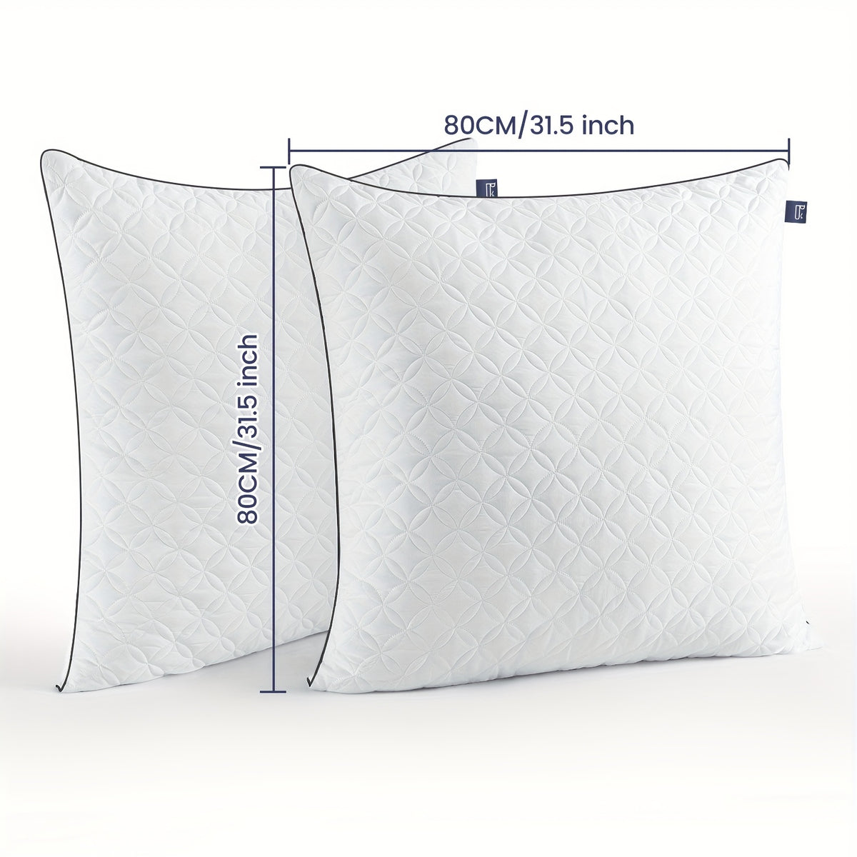 Almohadas para dormir 2 Pack 80×80CM, Almohadas para dormir de lado y de espalda, Almohadas super suaves rellenas de microfibra alternativa a la pluma detail image - detail view 6