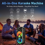 Altavoz Bluetooth portátil de mano, altavoz estéreo sin varillas compacto con luces RGB coloridas, altavoz de viaje con graves potentes y múltiples modos de reproducción para fiestas en interiores y exteriores y partidos de fútbol detail im