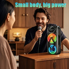 Altavoz Bluetooth portátil de mano, altavoz estéreo sin varillas compacto con luces RGB coloridas, altavoz de viaje con graves potentes y múltiples modos de reproducción para fiestas en interiores y exteriores y partidos de fútbol detail im