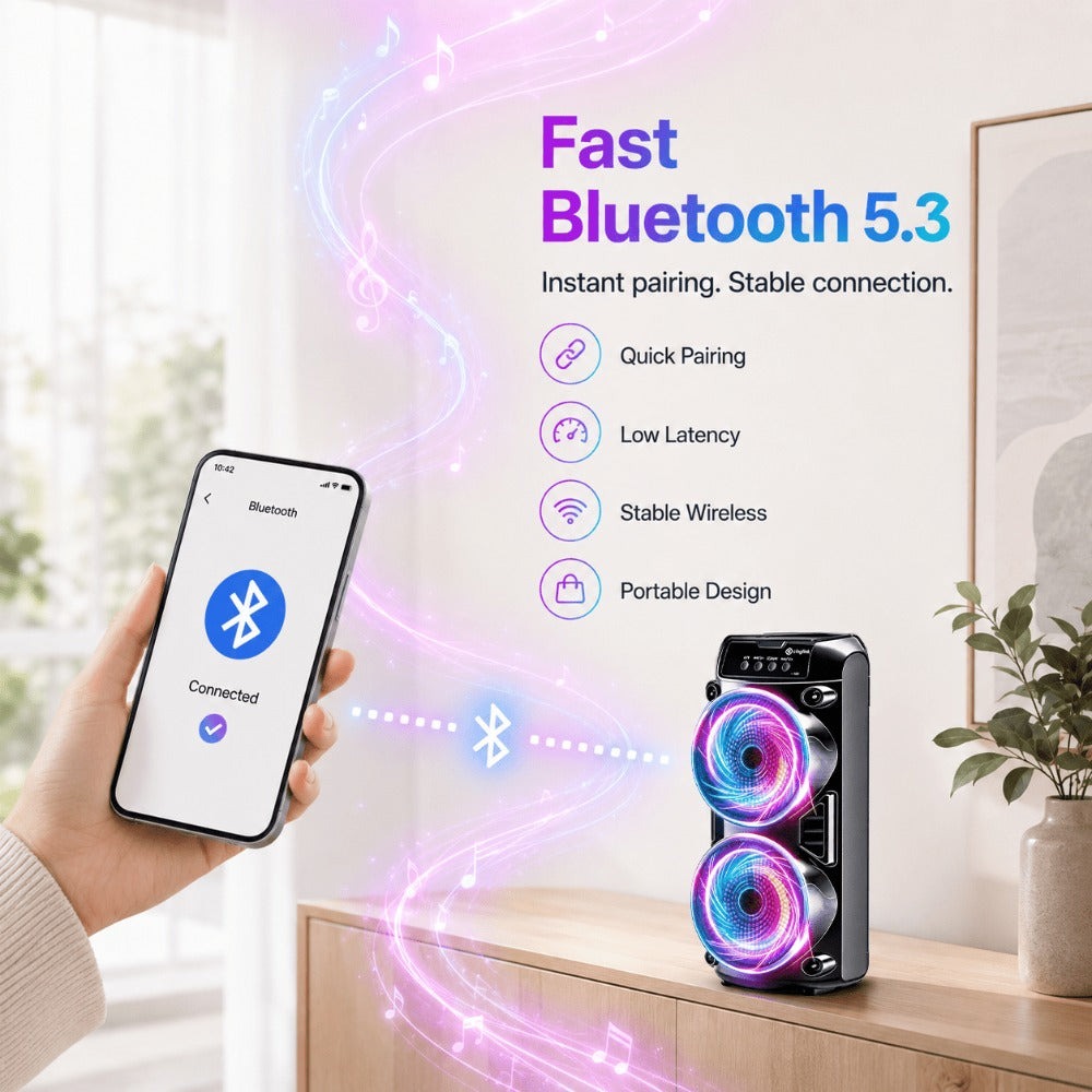 Altavoz Inalámbrico Portátil con Micrófono Conectable, Luces de Colores Multimodo. Compatible con Tarjeta TF, USB Tipo-C y Radio FM, Ideal para Fiestas, Karaoke Disco, Camping al Aire Libre detail image - detail view 11