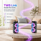 Altavoz Inalámbrico Portátil con Micrófono Conectable, Luces de Colores Multimodo. Compatible con Tarjeta TF, USB Tipo-C y Radio FM, Ideal para Fiestas, Karaoke Disco, Camping al Aire Libre detail image - detail view 12