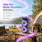 Altavoz Inalámbrico Portátil con Micrófono Conectable, Luces de Colores Multimodo. Compatible con Tarjeta TF, USB Tipo-C y Radio FM, Ideal para Fiestas, Karaoke Disco, Camping al Aire Libre detail image - detail view 14
