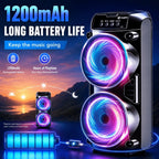 Altavoz Inalámbrico Portátil con Micrófono Conectable, Luces de Colores Multimodo. Compatible con Tarjeta TF, USB Tipo-C y Radio FM, Ideal para Fiestas, Karaoke Disco, Camping al Aire Libre detail image - detail view 4