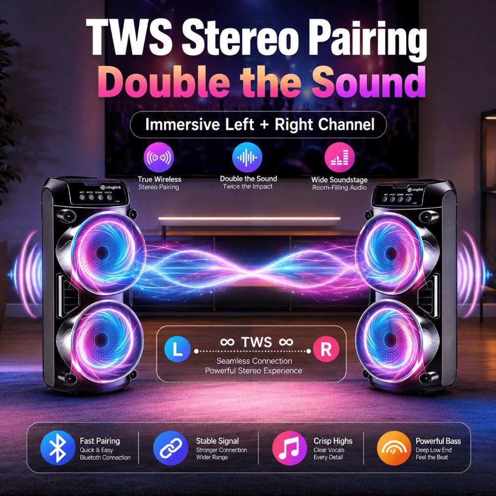 Altavoz Inalámbrico Portátil con Micrófono Conectable, Luces de Colores Multimodo. Compatible con Tarjeta TF, USB Tipo-C y Radio FM, Ideal para Fiestas, Karaoke Disco, Camping al Aire Libre detail image - detail view 6