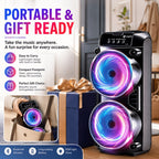 Altavoz Inalámbrico Portátil con Micrófono Conectable, Luces de Colores Multimodo. Compatible con Tarjeta TF, USB Tipo-C y Radio FM, Ideal para Fiestas, Karaoke Disco, Camping al Aire Libre detail image - detail view 8