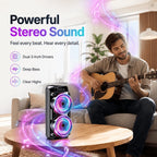 Altavoz Inalámbrico Portátil con Micrófono Conectable, Luces de Colores Multimodo. Compatible con Tarjeta TF, USB Tipo-C y Radio FM, Ideal para Fiestas, Karaoke Disco, Camping al Aire Libre detail image - detail view 9