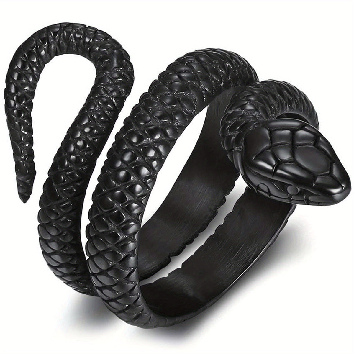 Anillo para Hombres JewelryWe, Anilla de Serpiente en Acero Inoxidable con Doble Fila y Apertura Retro Dorado Plateoideal Accesorio Masculino Joyería Destacada Diseño Vintage Pulido Duradera Unisex Para Amantes del Estilo Caballeros Elegant