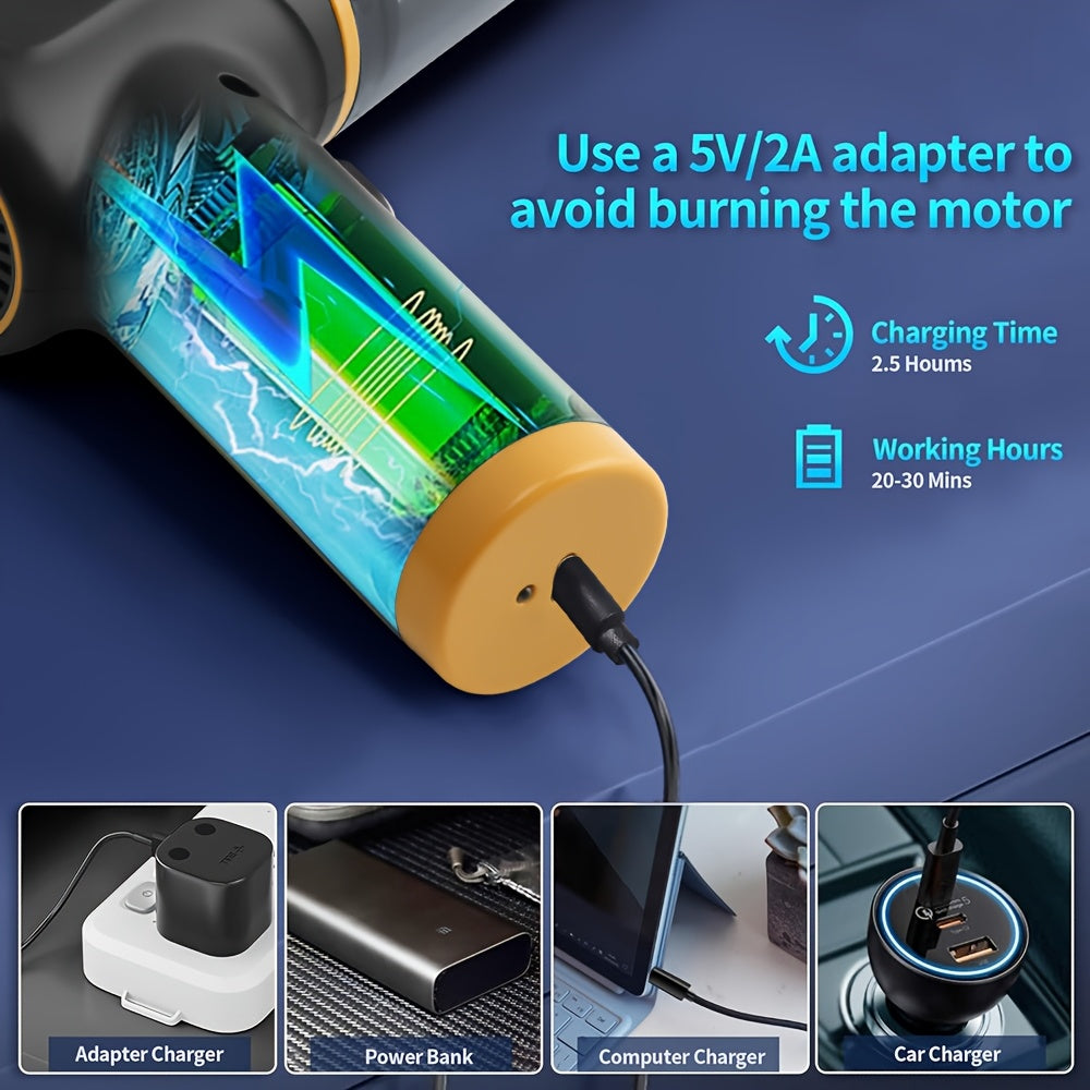 Aspirador Limpieza coche hogar oficina, Aspiradora mano para coche plegable inalámbrico