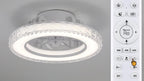 Ventilador de techo 43cm con Luz, Luz RGB+3CCT Ajustable, Vidrio
