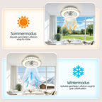 Ventilador de techo 43cm con Luz, Luz RGB+3CCT Ajustable, Vidrio