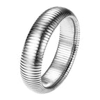 Jewelrywe Pulsera de Serpiente Flexible para Mujer: Brazalete Elástico de Acero Inoxidable de 10 mm de Ancho, Puntero de Serpiente Elástico para Mujer Y