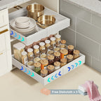 Juego de 2 organizadores extraíbles para gabinetes - estante deslizante expandible y resistente, ideal para armarios de cocina o repisas extensibles, perfecto para la despensa, ancho ajustable 31cm-52cm (/blanco)