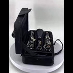 Siemonic Clarinete en Si bemol de 17 llaves, juego de clarinete chapado en níquel con estuche, kit de clarinete para principiantes con kit de limpieza y adicionales, instrumento de viento para práctica, interpretación y uso musical