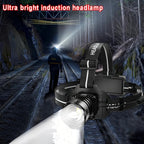 1/2pcs Linterna Frontal LED Recargable, 5 Modos de Iluminación con Luces de Advertencia de Luz Roja, Linterna Frontal Ajustable y Zoomable de 90° para Correr, Linterna Frontal de Caza Súper Brillante para Camping, Senderismo, Pesca, Running, Reparación de