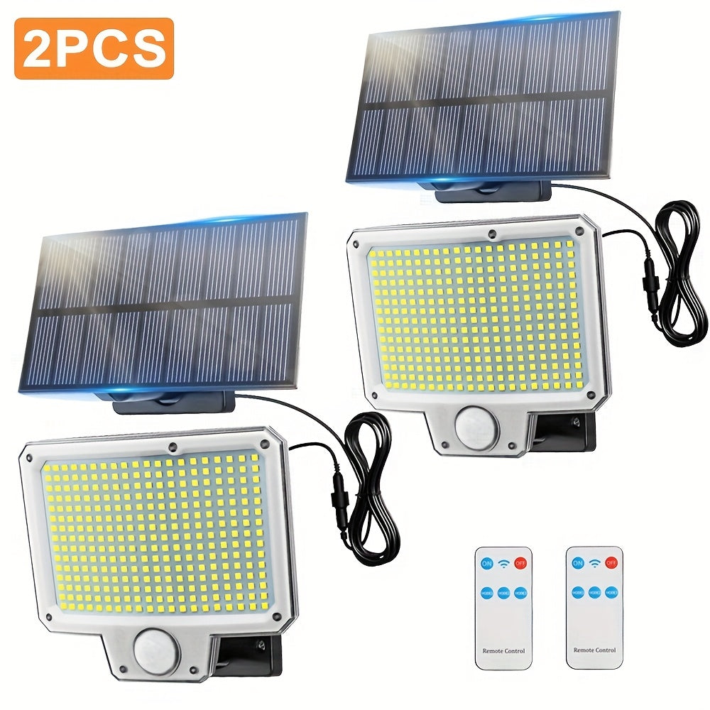 Luz solar LED con sensor de movimiento 4 piezas | Para jardín, patio, garaje y seguridad exterior