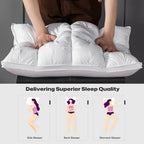 1/2 Piezas de Almohadas de Soporte para el Cuello para un Sueño Relajante, Suaves y Cómodas,Almohada Alta 900g Núcleo de Almohada para Dormir, Absorbe la Humedad y es Transpirable, Adecuadas para Dormitorio, Sala de Estar, Decoración del Hogar