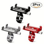 2 soportes de teléfono de aleación de aluminio para bicicleta, motocicleta y navegación, 2 unidades