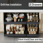 2 Paquetes de Cajones Extensibles para Gabinetes de Cocina, Juego de 2 Estantes Deslizantes de Almacenamiento, Cestas Extraíbles para Fregadero Sin Taladro, Estantes de Gabinete de Fácil Acceso, Adecuados para Baños y Lavanderías, Organizador de Almacenam
