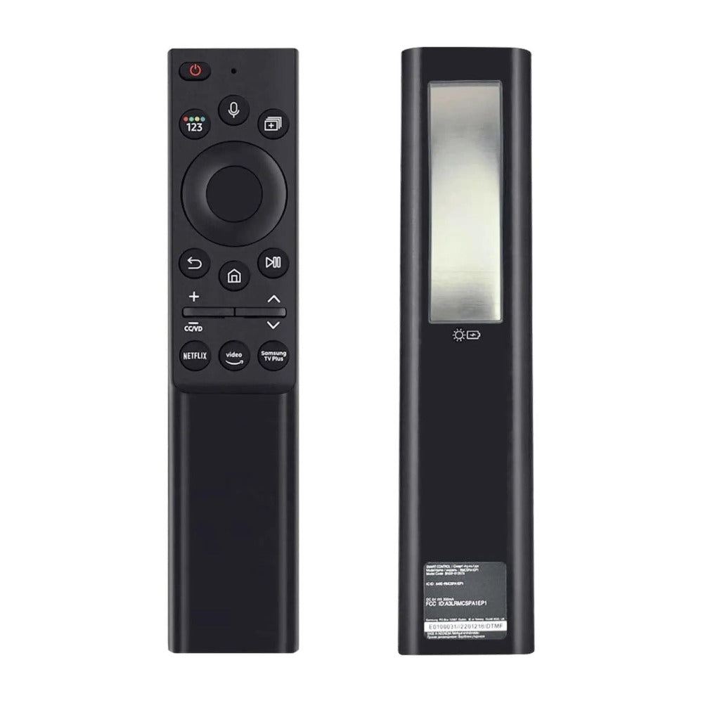 Control Remoto Solar Samsung BN59-01357A para QLED y Smart TVs | Compatible con Q60T, Q70T, Q80T, TU8000 y Otros Modelos | Recargable por Solar o USB | Control por Voz y Pariado Bluetooth | Diseño Elegante y Fácil Configuración
