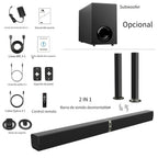 Barra de sonido con subwoofer, barra de sonido para Smart TV, barras de sonido inalámbricas 5.0, graves profundos, sistema de audio para TV con ARC/Opt/AUX para sonido de cine en casa mejorado, altavoz con control remoto por infrarrojos
