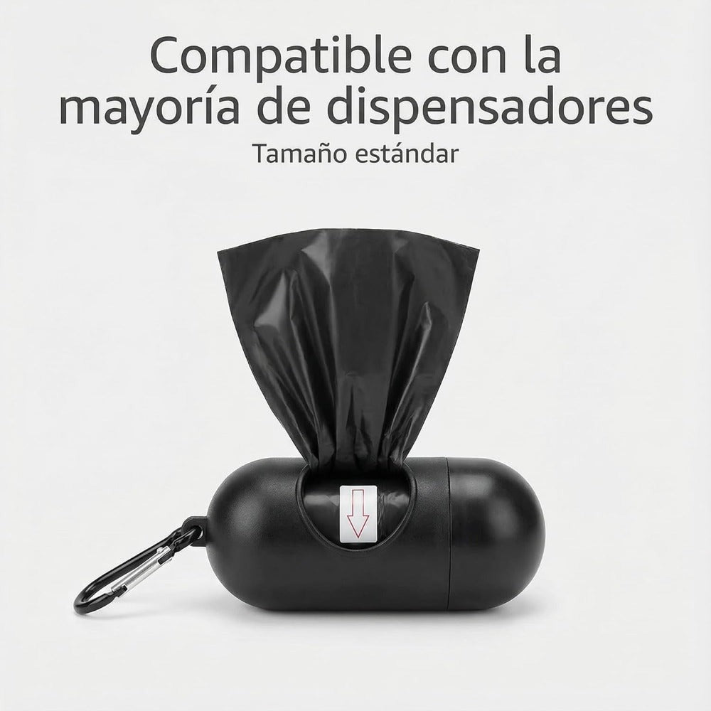 Bolsas Caca Perro 600 Unidades, 40 Rollos Gruesas Anti-Fuga, Bolsas Excrementos Perros Negras 23x30 cm, Recambio Rollos Mascotas, Bolsas Higiénicas Resistentes - HANSEL HOME