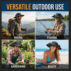 Sombrero de pesca para hombre de ala ancha con ventilador solar, incluye 2 ventiladores, recargable, ala grande, fresco y transpirable, apto para diversas ocasiones: correr, acampar, pescar, viajar