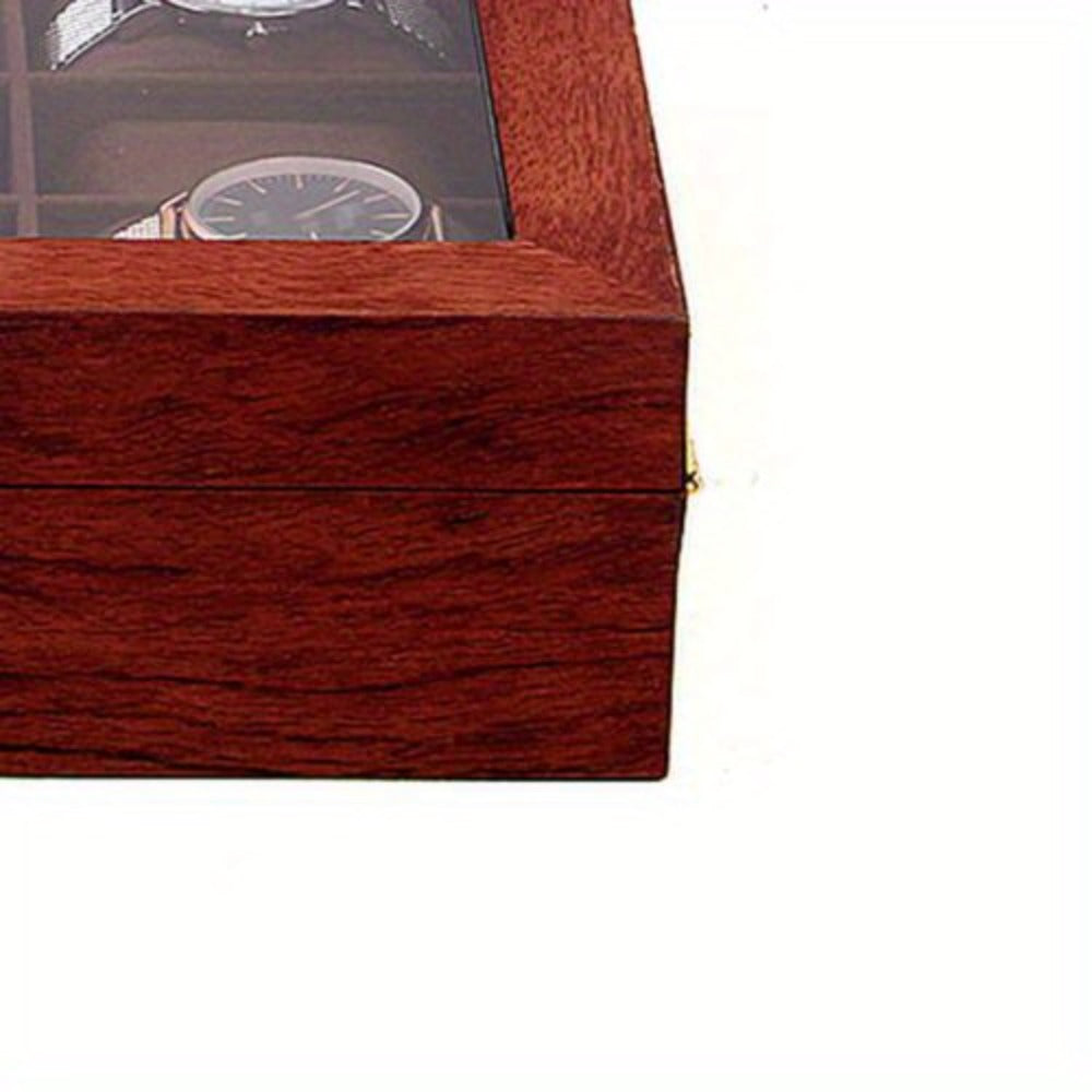 Reloj de joyería, caja de exhibición de madera, caja de almacenamiento de 10 ranuras, grano de roble, regalo.