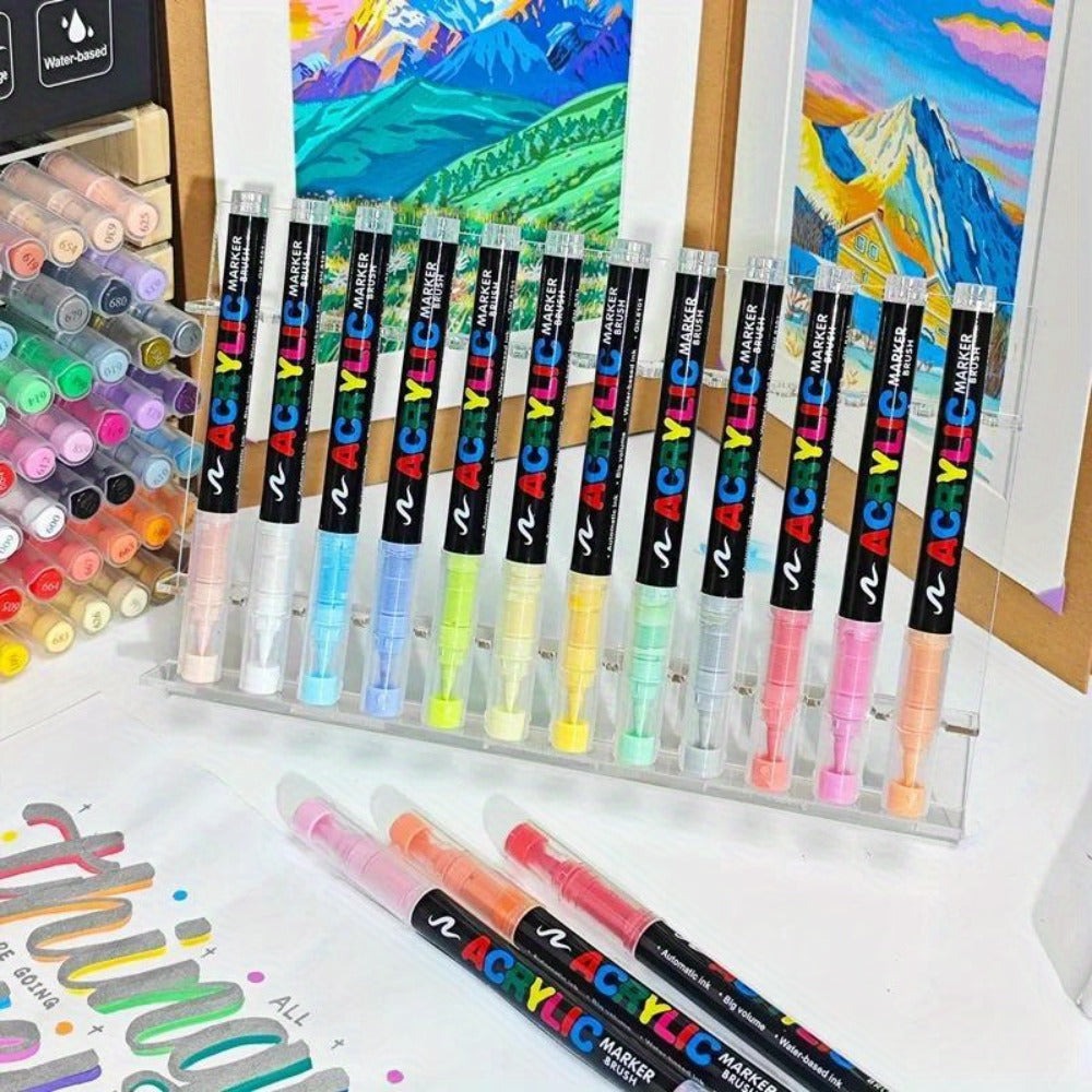 Rotulador de 168 colores con punta de pincel suave, ideal para usar en roca, madera, lienzo, piedra, vidrio y cerámica - Punta anti-compresión para una aplicación suave - Perfecto para manualidades, regalos navideños y proyectos artísticos
