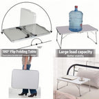 Mesa Plegable de Camping, Mesa de Picnic Ligera de Aluminio, Mesa Portátil para Laptop, Escritorio de Regazo, Ideal para Picnic/Camping o Desayunar, Leer, Ver Películas en la Cama/Sofá
